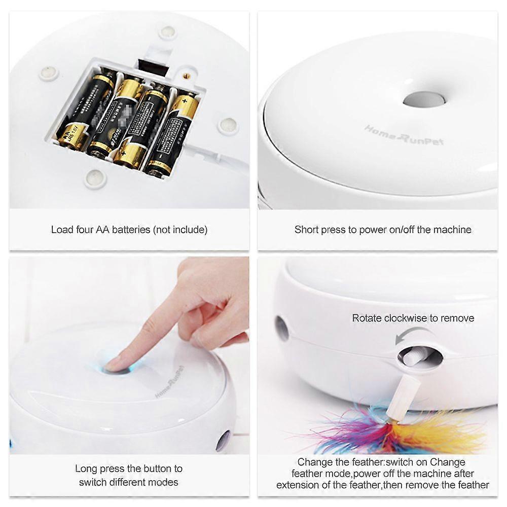 Interactive Cat Toy Electronic Smart Cat Teasing Toy with Dripping Sounds Feather Smart Modes Nighttime Light