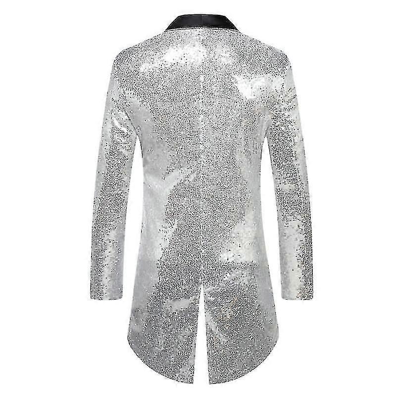 Férfi flitteres szmokingos frakk fecskefarkú öltöny blézerdzseki formális ruhakabát cy