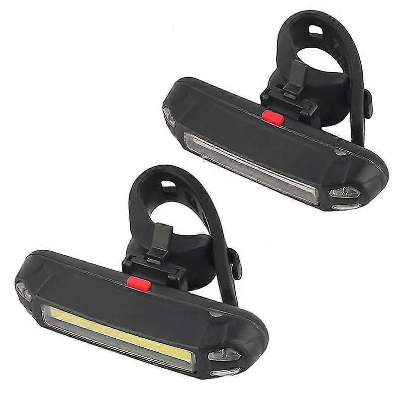 Waterproof Riding Bicycle Led Taillights Bike Cob Warning Light Usb Rechargeable Monochrome Double Color Taillights