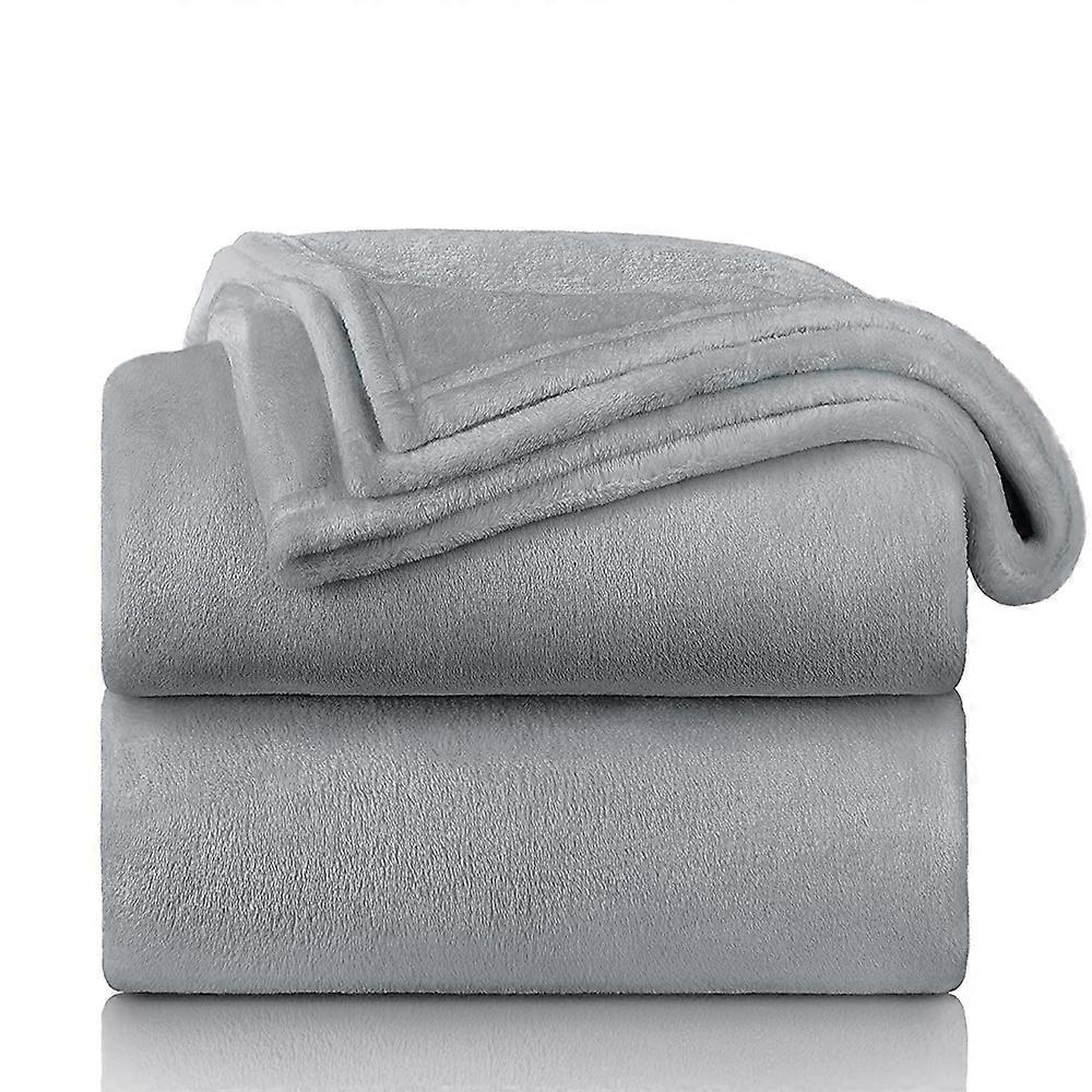 Cream lightweight blanket for sofa, sofa, bed, camping and travel - super soft and comfortable microfiber blanket