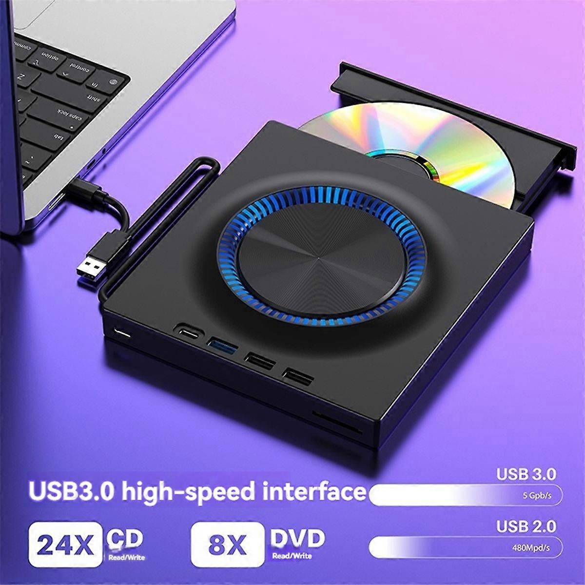 USB External Optical Drive Portable CD DVD Player Burner Expansion Card Desktop External Computer N