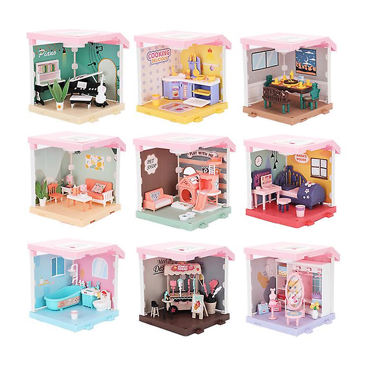 دي البيت دمية هوس خشبية اليد تجميعها بناء نموذج البيت هدية الإبداعية