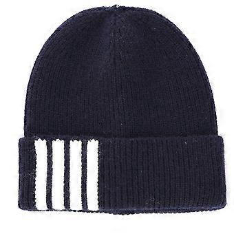 Gorro de punto para hombre, mujer y niño, gorros de invierno, gorras clásicas y cálidas para el día a día, gorro de lana a rayas simples