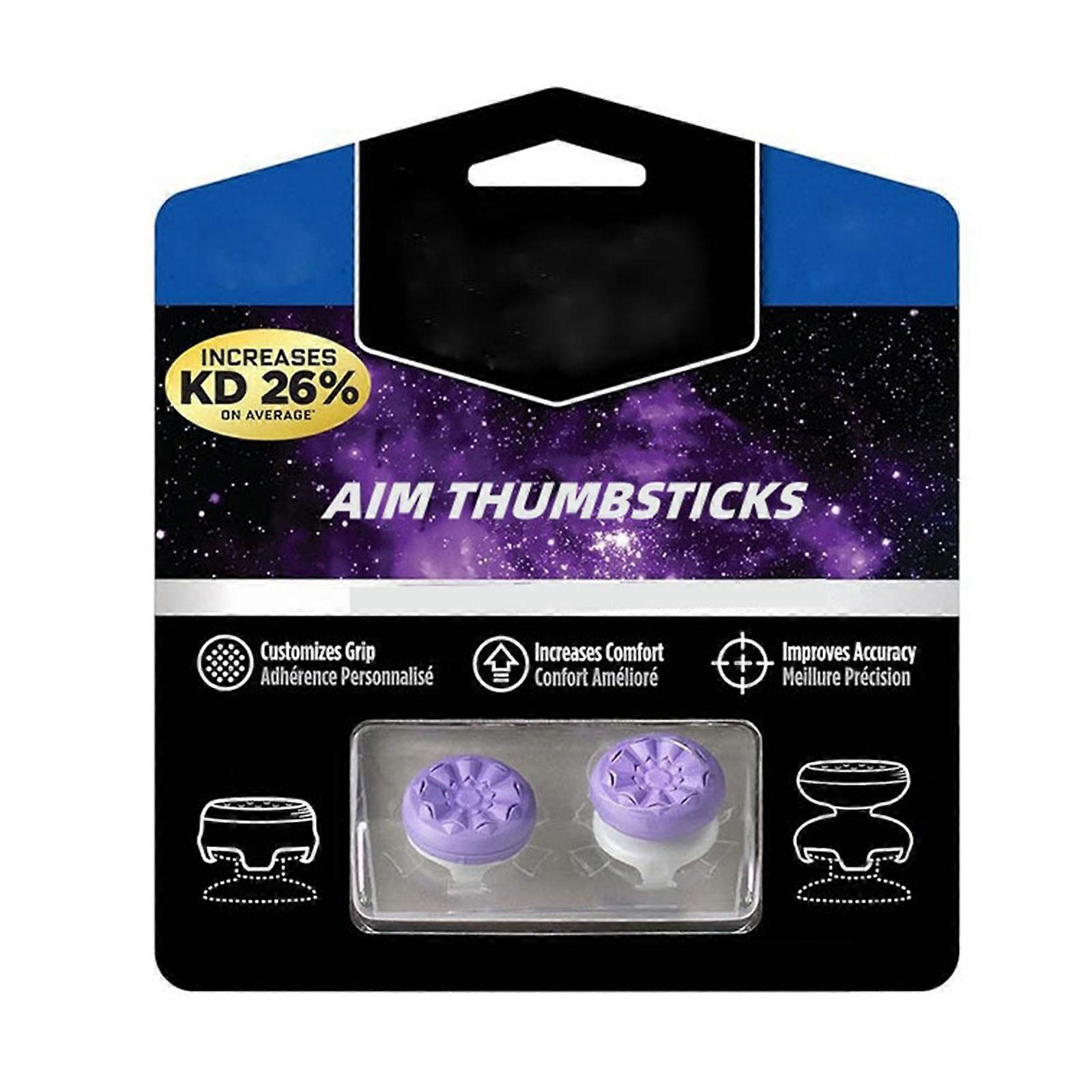 Silicone Thumb Grips Performances Thumbstick Covers Suitable For Controllers, Improve Accuracy&Reaction Speed In Gaming  Purple