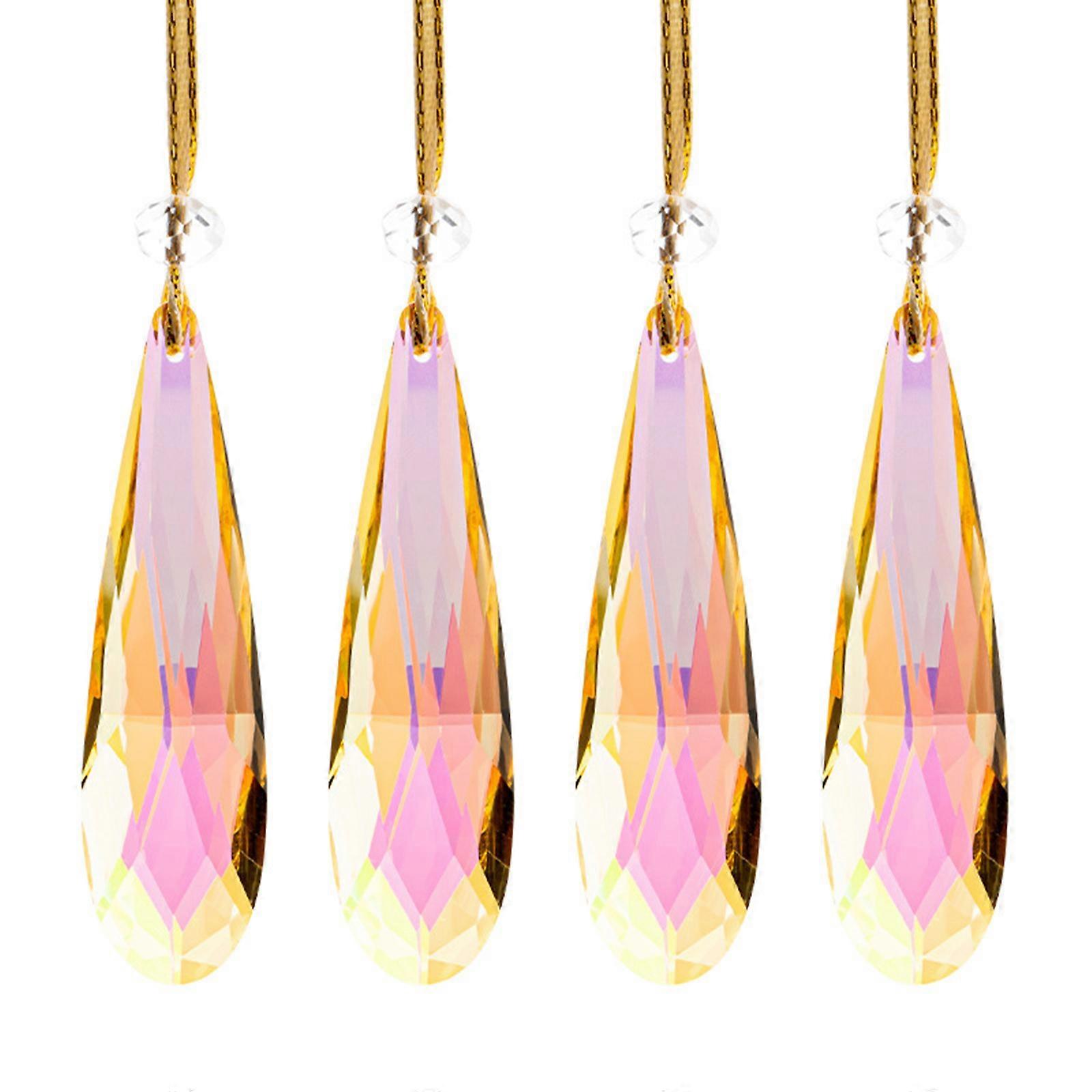 Crystal Prism Suncatchers Chains Sparkling Assorted Crystal Suncatchers to Enhances Natural Lights with Rainbows