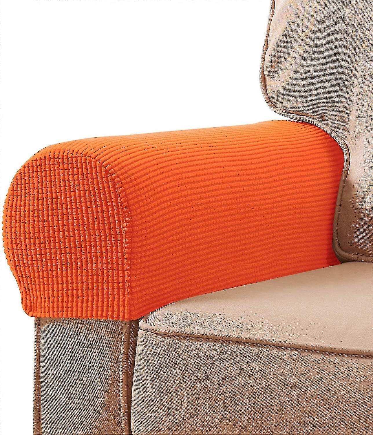Stretch Spandex Armrest Covers 2-Pack for Sofa Chair Recliner, Secure Fit with Twist Pins