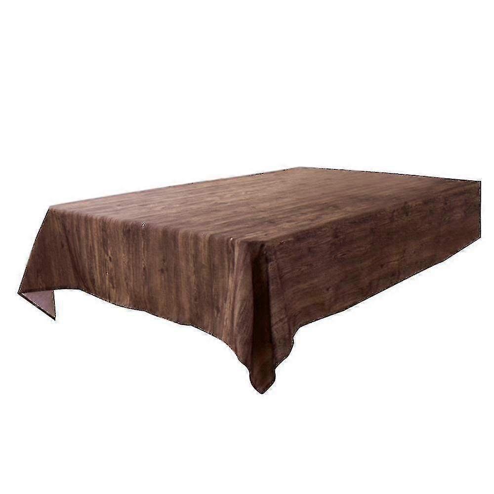 Wood Grain Printed Tablecloth Brown Tablecloth Waterproof And Oilproof(140X200Cm)(Brown)