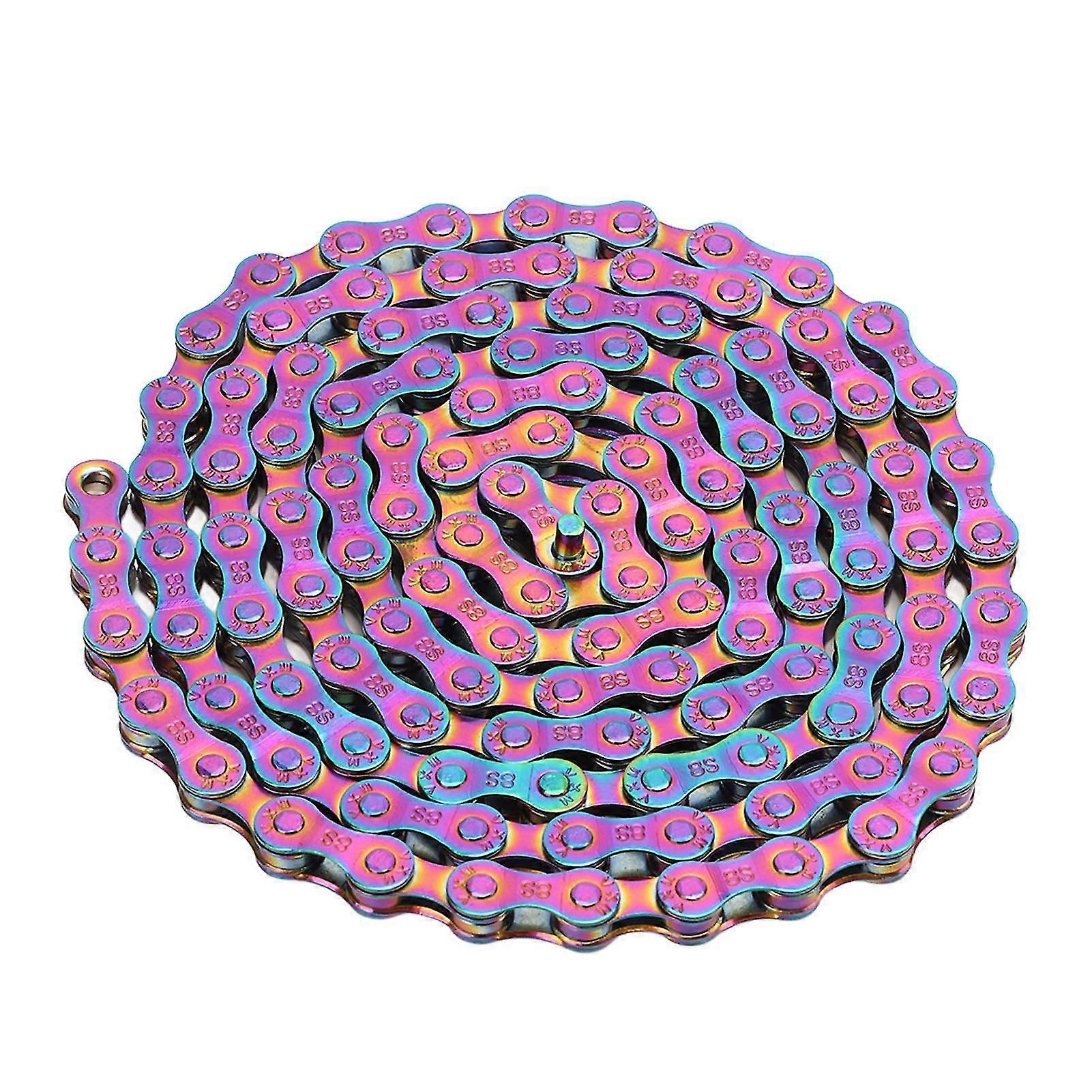 Bike Chain Rust Proof Sensitive Colorful Electroplating 6 7 8 Speed Chain for Road Mountain Bikes