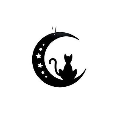 Cat/Moon- Decorative Hanging Silhouette