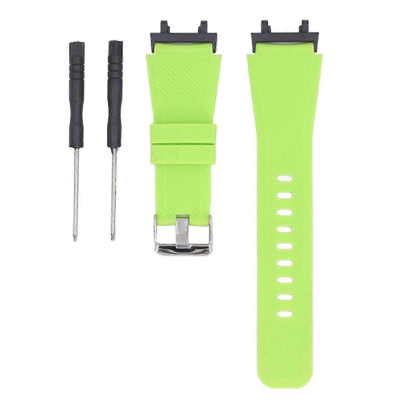 Soft Silicone Watch Band Adjustable High Elasticity Smartwatch Straps Replacement Wristband Watch Strap for Amazfit Active Edge Fluorescent Green