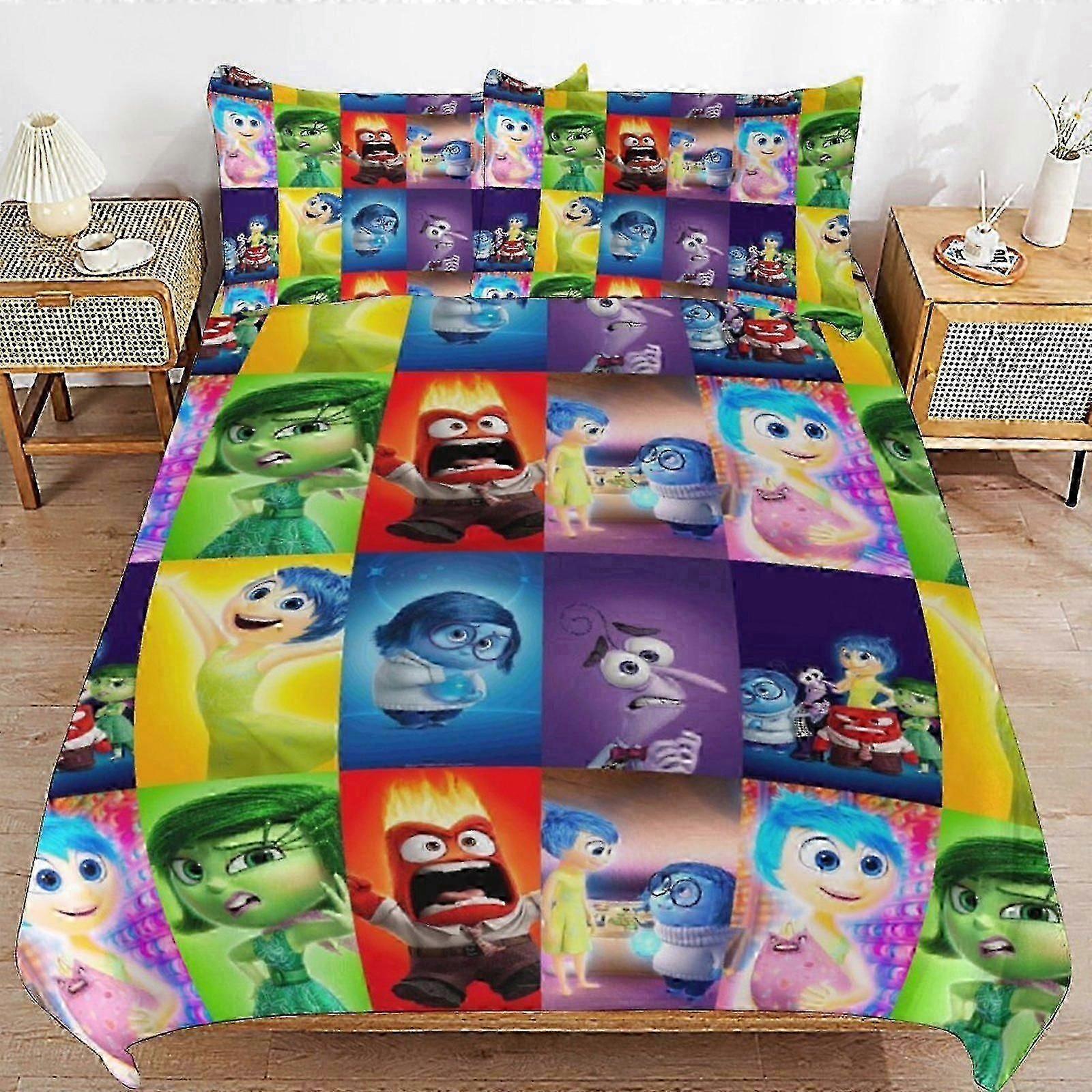 o1247 Lençóis de Cama Inside Out Capa de Edredom de Cama Microfibra Se3D Impresso Leve 3 Peças Edredom Se, (1 Capa de Edredom e 2 Fronhas) Cama Sh