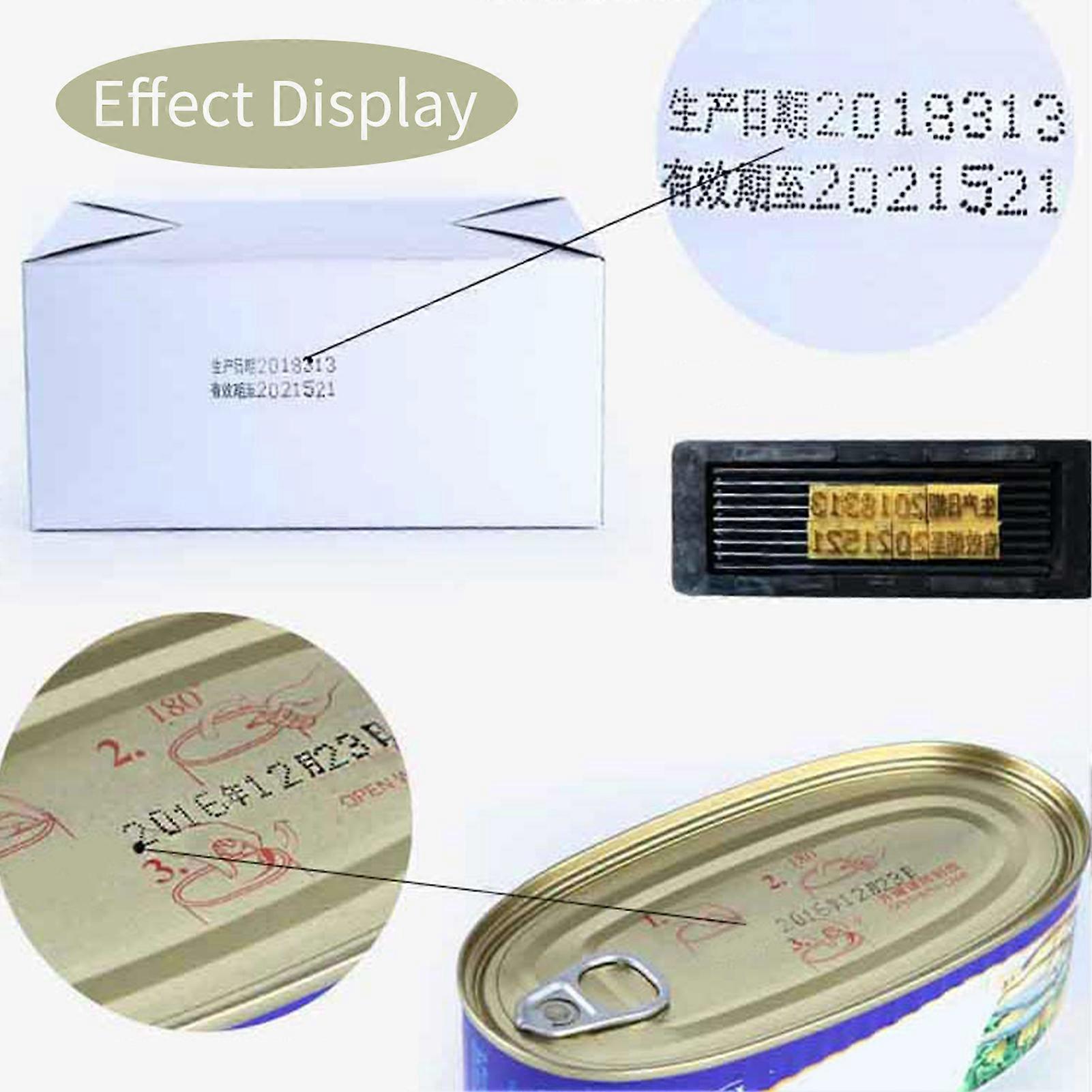 Portable Handheld Coding Machine Manual Date Stamp Printer Ink Date Printing for Food Plastic Bag Bottle Metal Cans Paper Production Expiry Print