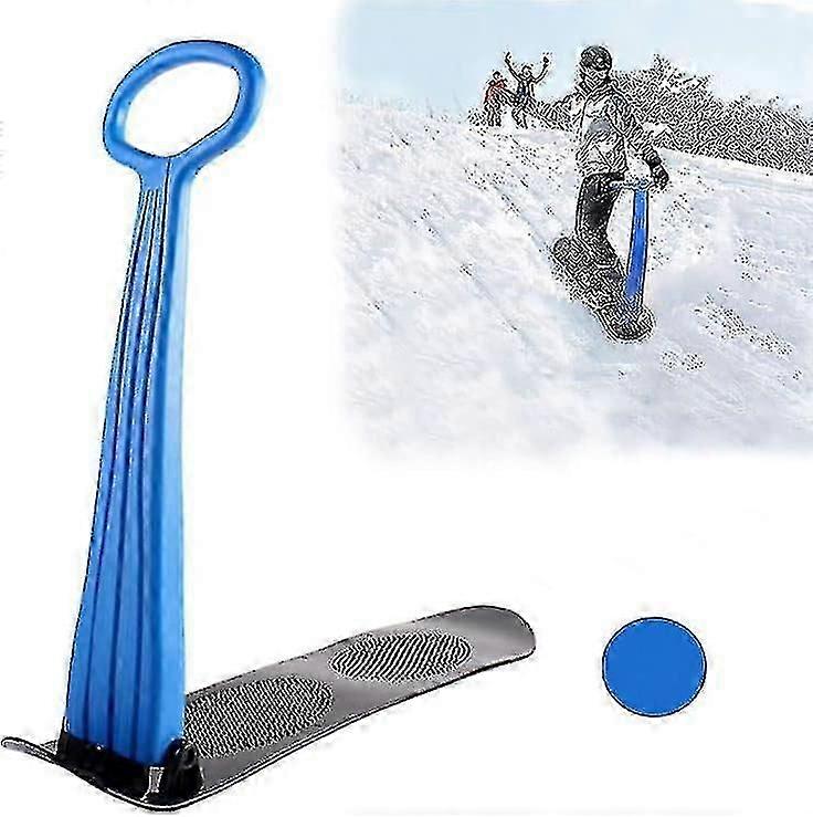 Ski scuter snowsanie bord pentru sporturi în aer liber, snowboard rezistent la frig zăpadă sanie kick-scooter cu mâner de rezistență pentru utilizare pe zăpadă, iarbă, nisip