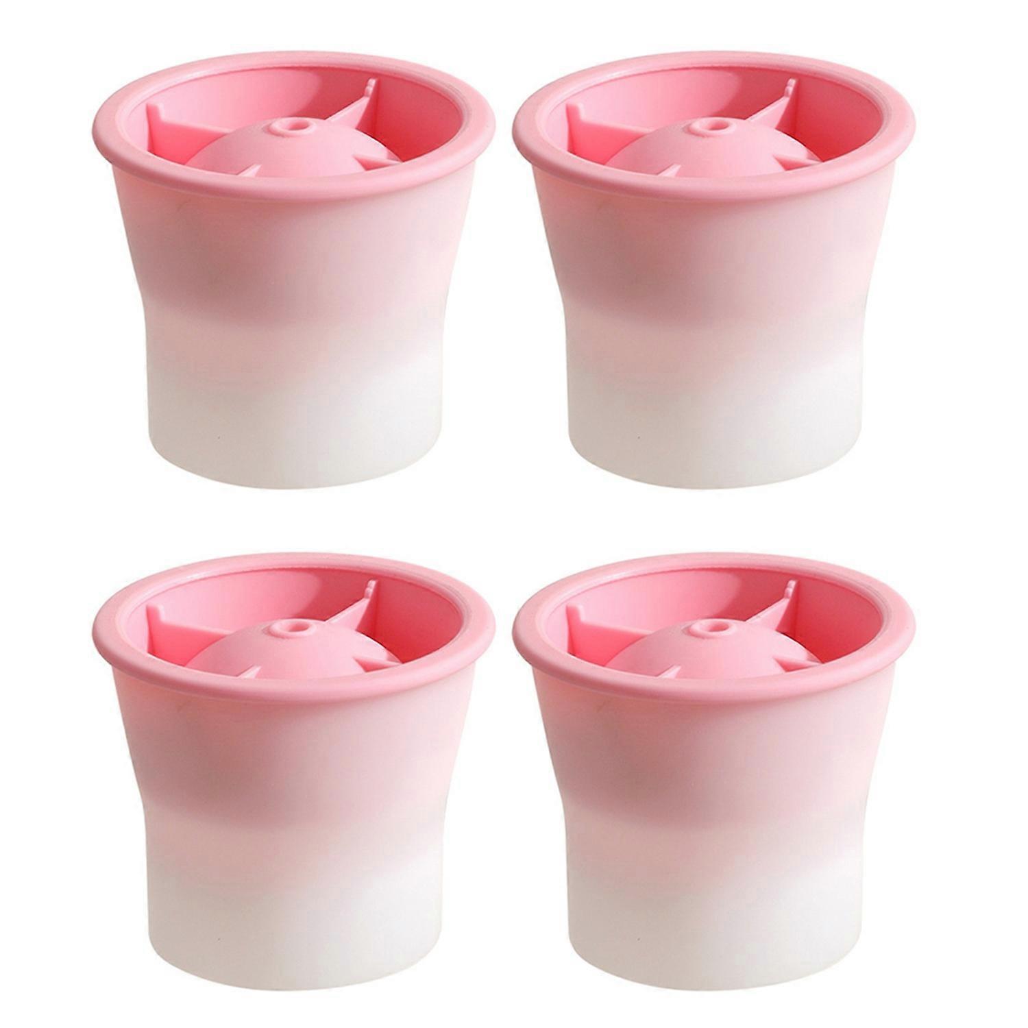 4Pcs Sphere Ice Cube Mold Maker with Lids Easy Release Round Ice Molds Slow Melting Ice Cubes Maker