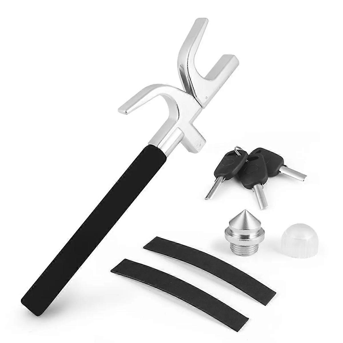 Universal Car Anti-Theft Steering Wheel Lock Adjustable Reinforced Wheel Lock with Emergency Hammer&