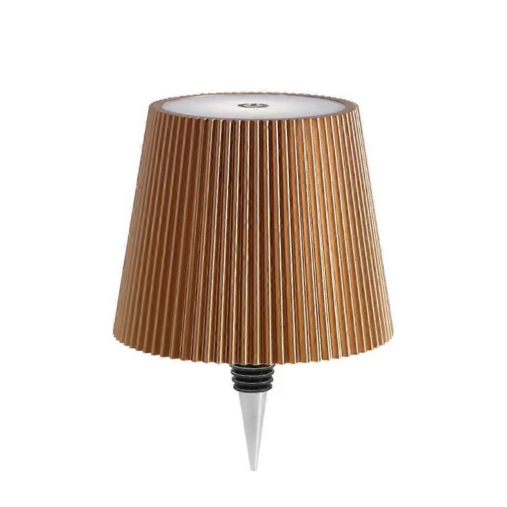 Gold Wireless Bottle Lamp Rechargeable LED Table Light for Home Decor, Modern Design, 15 Inch Height