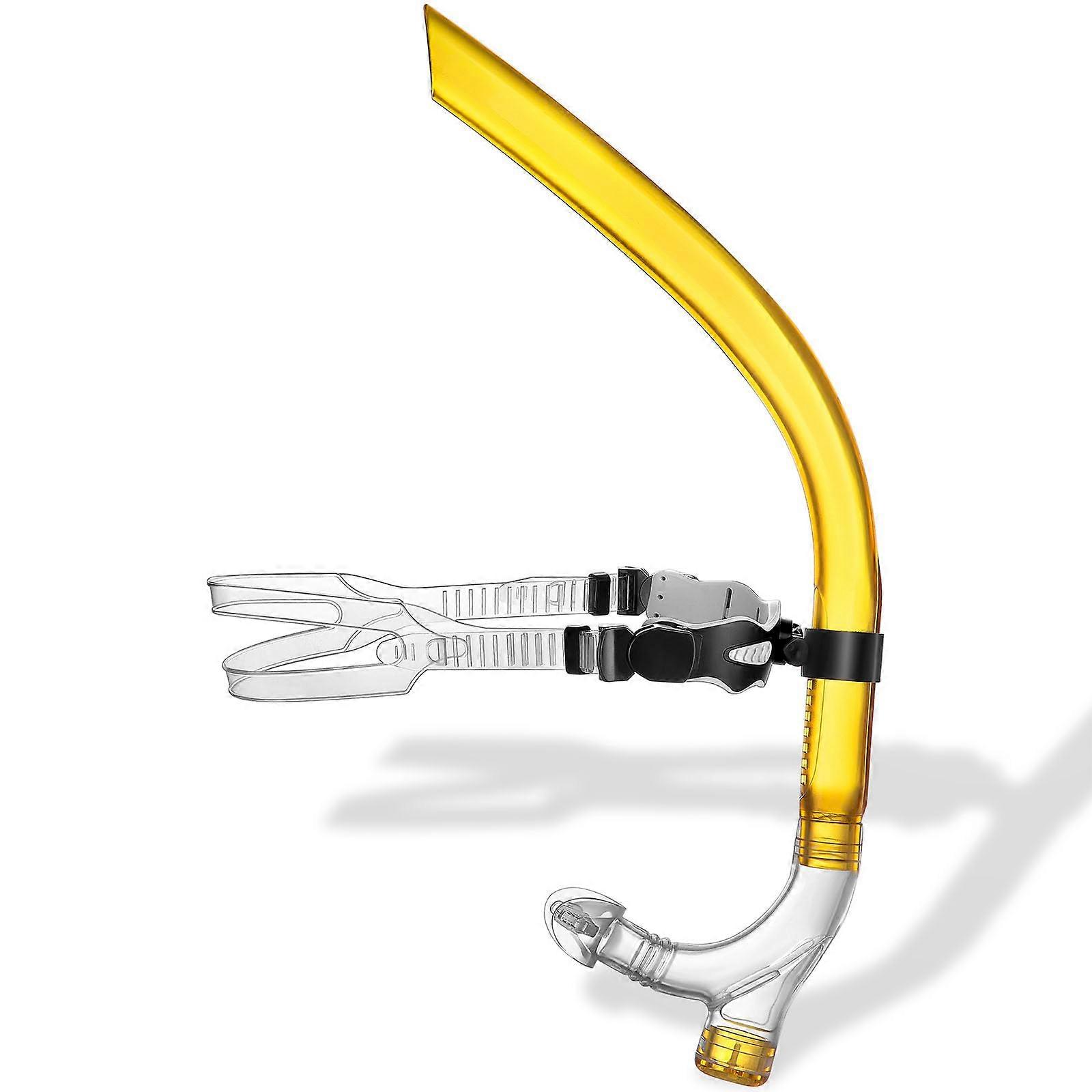 Swim Snorkel for Lap Swimming, Snorkel Gear for Pool & Open Water Adult Training, (Yellow)