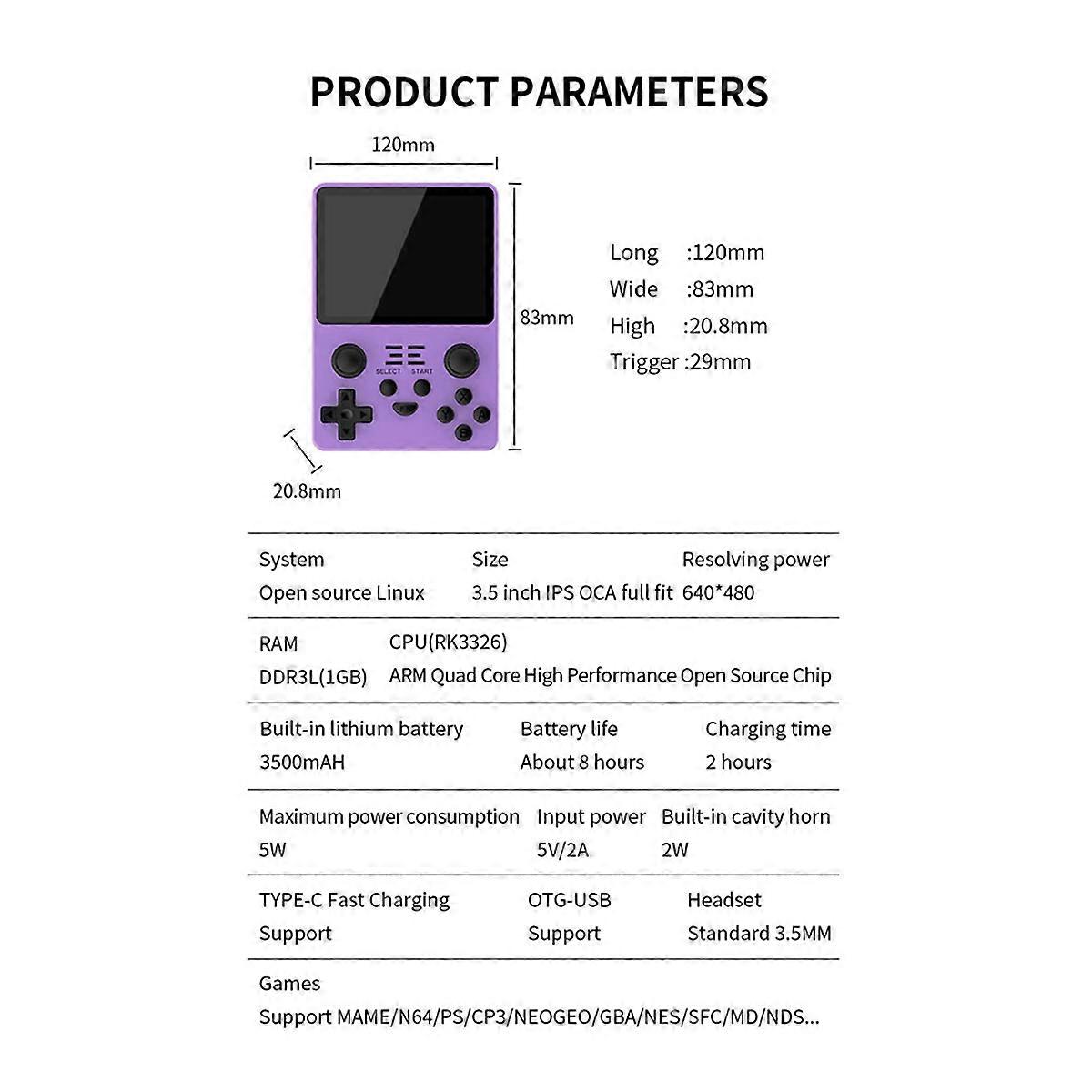RGB20S Retro Video Game Console 3.5Inch HD Screen ArkOS 2.4G 5G WIFI Handheld Video Players Children