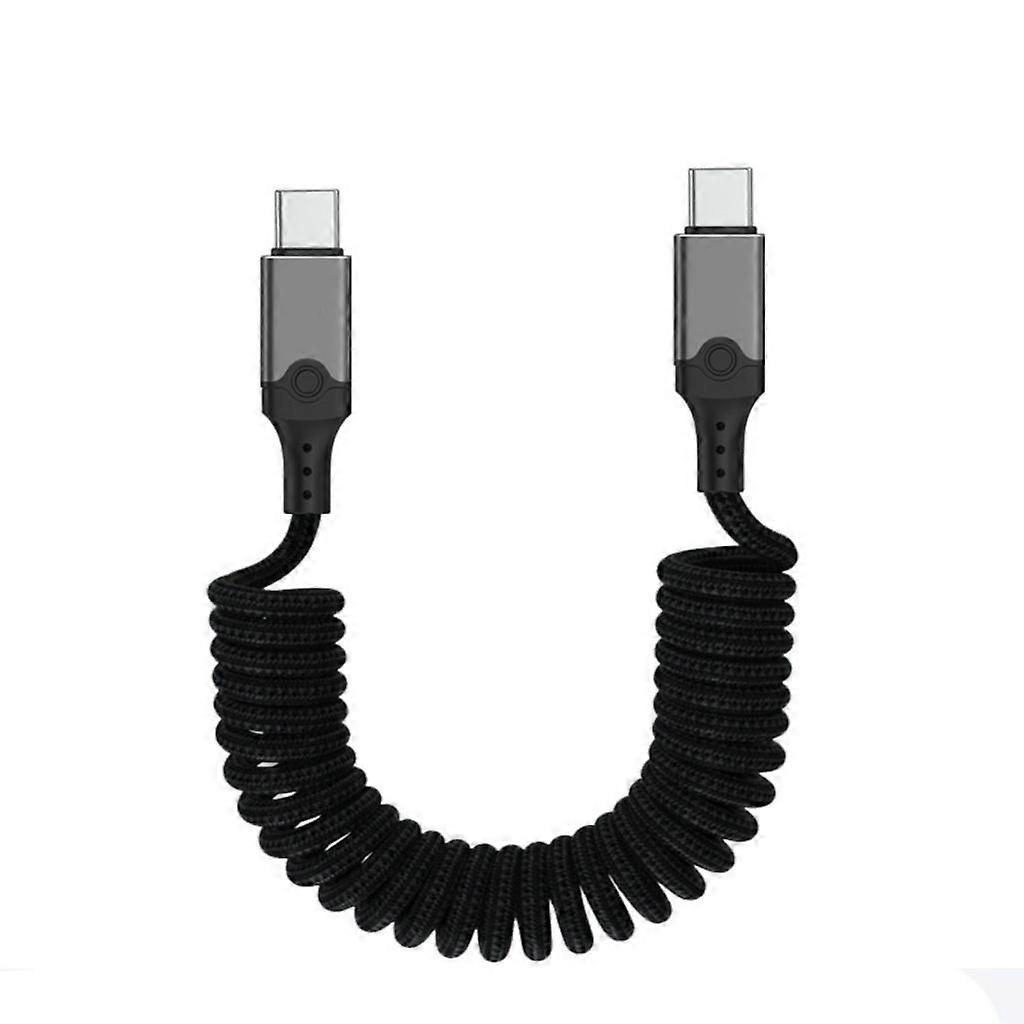 USB5 Braided Type C Spring Cord 240W Charge 80Gbps Data Transfer 16K Display