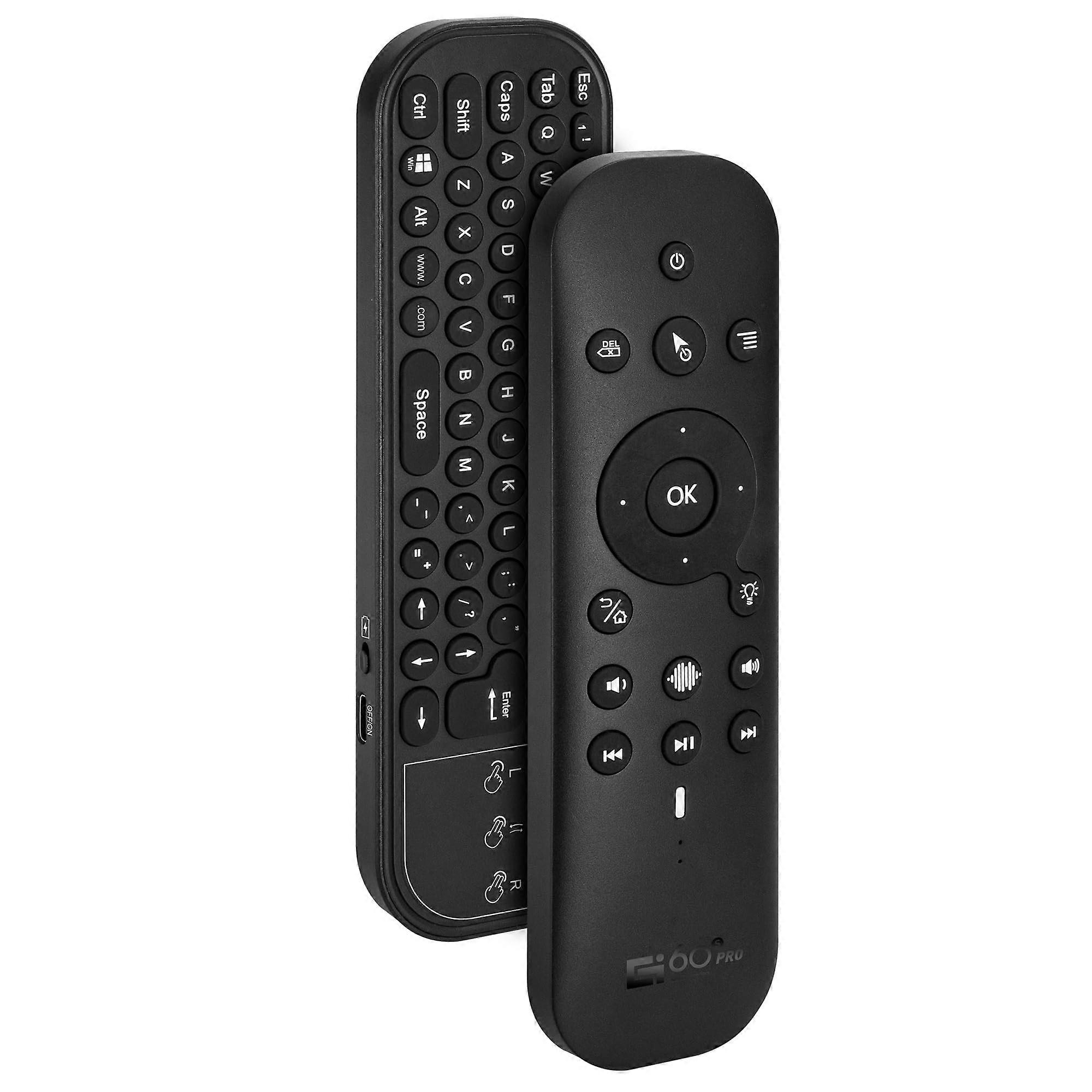 Rechargeable Mini Bluetooth Keyboard Voice Remote with Touchpad Backlit Wireless for PC Projector