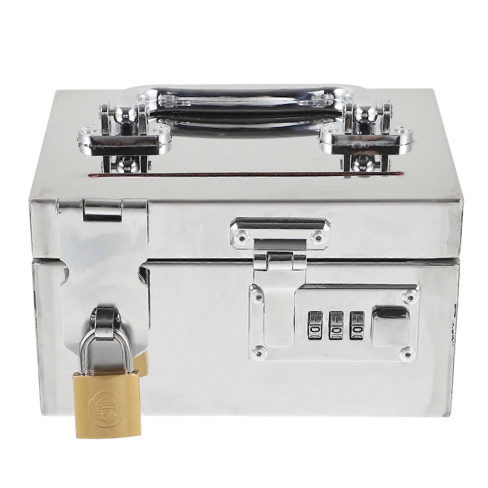 Stainless Steel Saving Pot Password Money Cash Saving Box Unbreakable Metal Piggy Bank for Adults