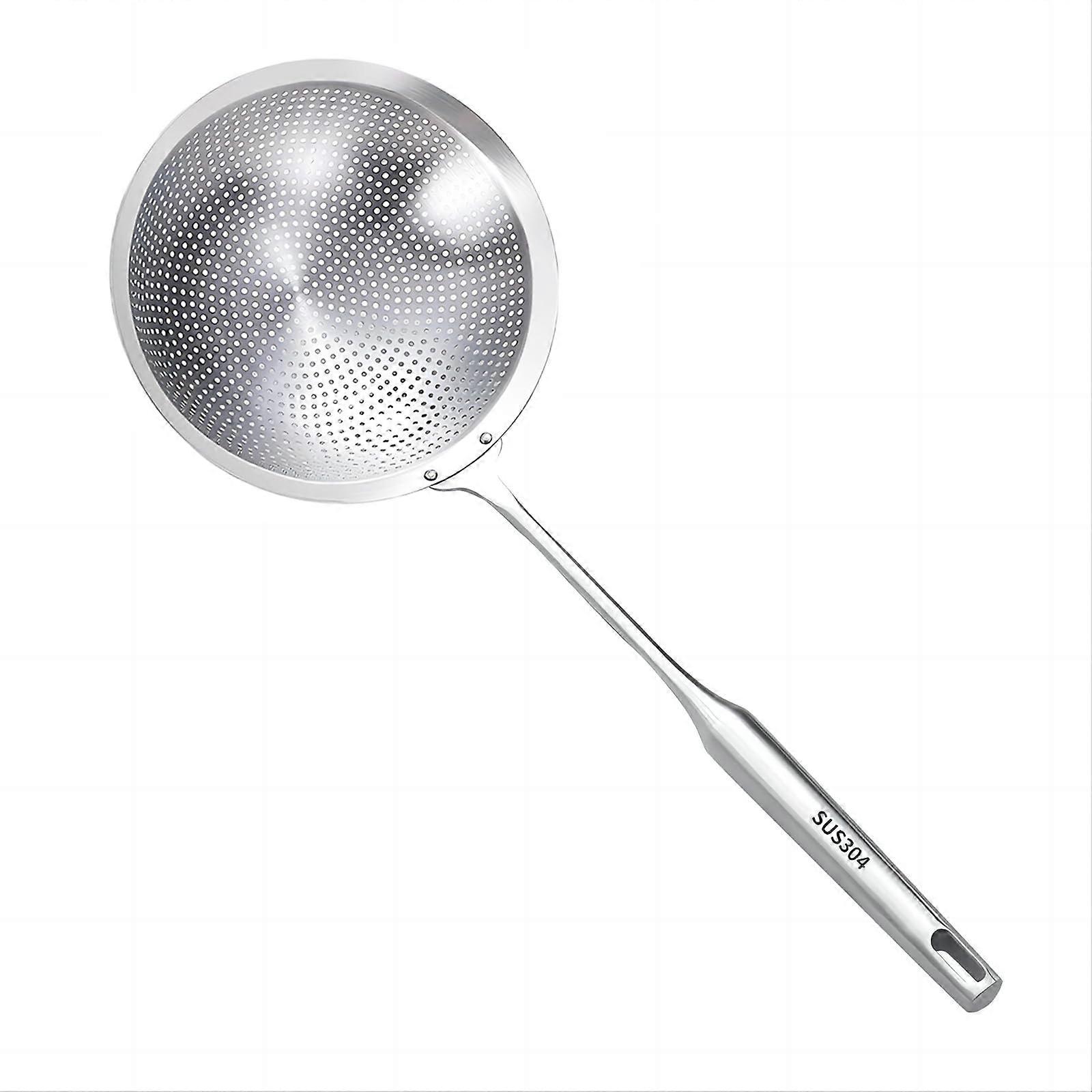 Large Professional Skimmer Slotted Spoon 304 Stainless Steel Extra Large Bowl Comfortable Handle Durable Food Grade Strainer