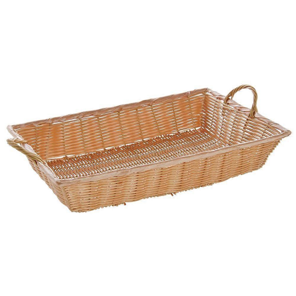 Natural Color Rectangular Wicker Basket for Storage 18'L x 12'W x 3 1/2'H