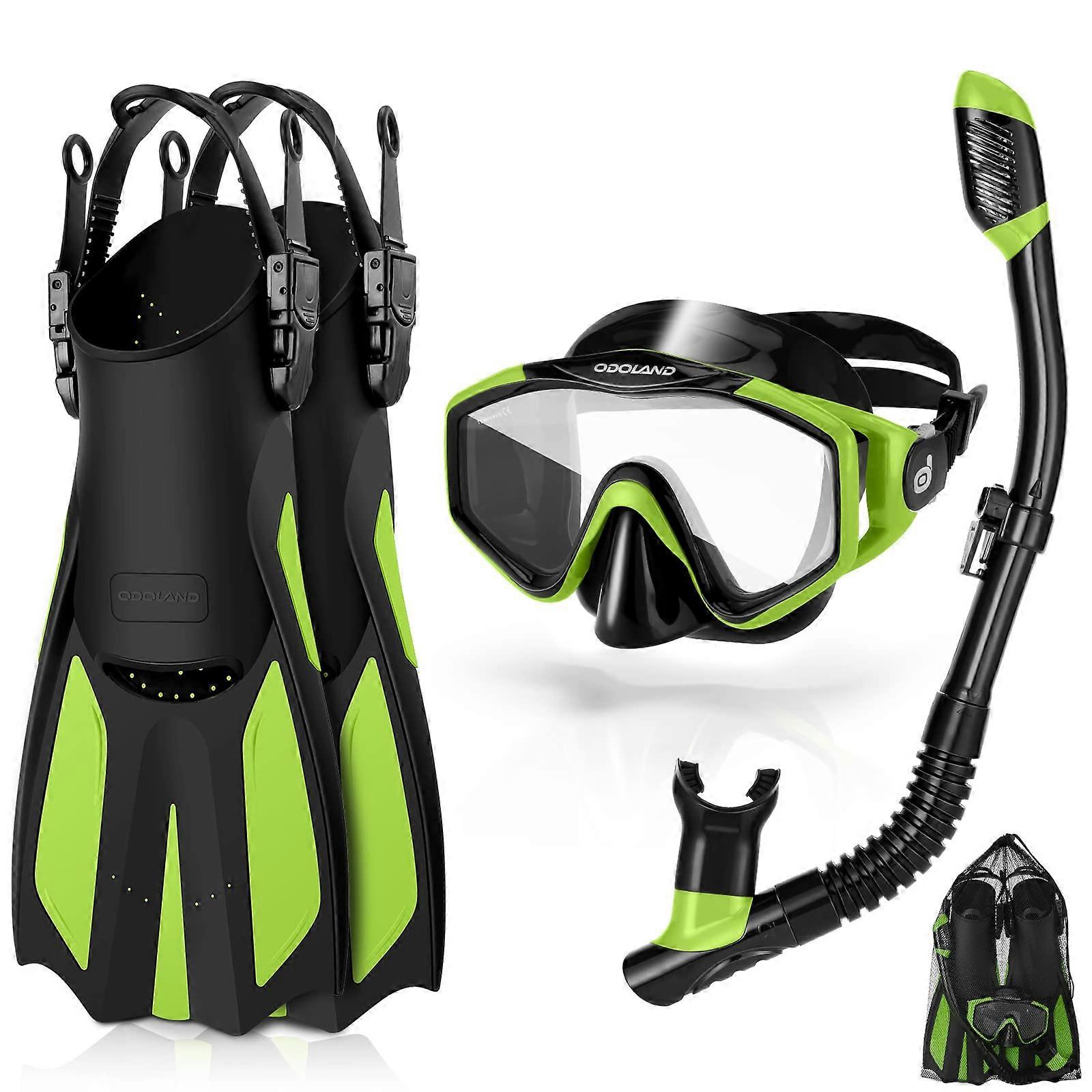 Snorkel Set for Adults Snorkeling Packages with Dry Top Diving Mask and Adjustable F Swim