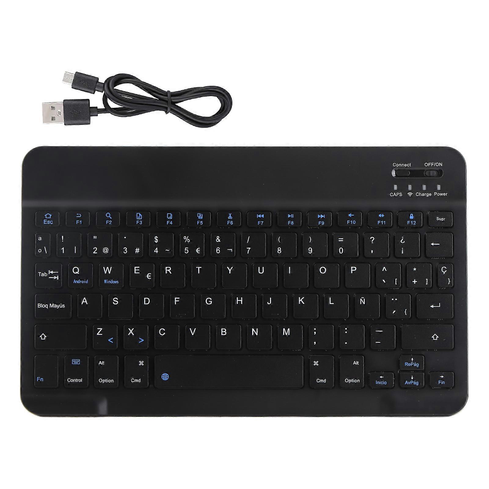 Mini Portable Wireless Bluetooth 3.0 Spanish Keyboard with Touchpad for IOS and Android Devices Compact Lightweight