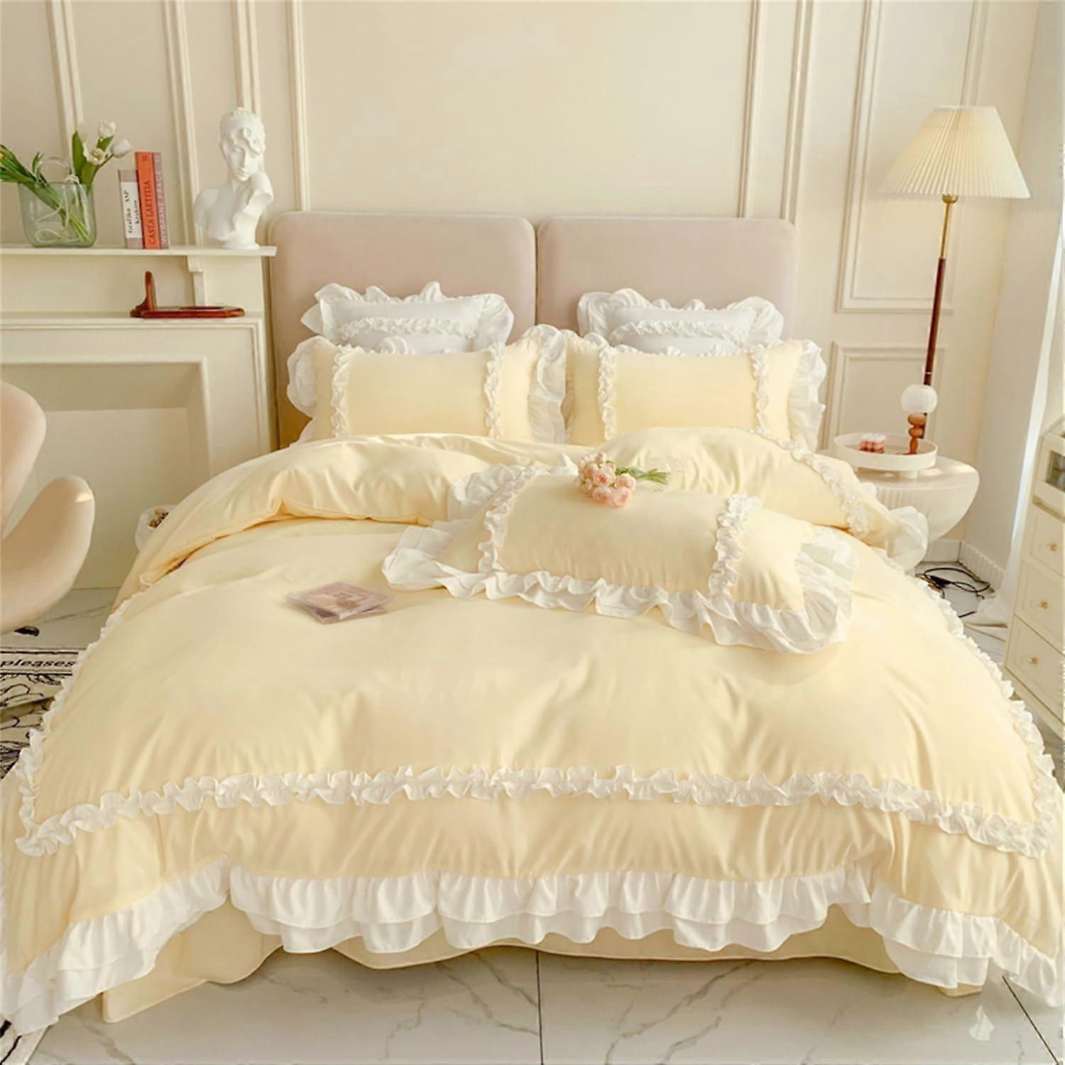 Chic Lace Duvet Cover Set Cute Princess Style Bedding for Twin Size