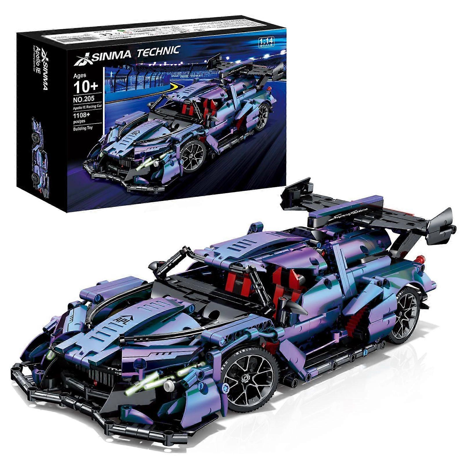 JSINMA 1108PCs Apollo IE Racing Car Building Kit - 1:14 Scale Technic Model with Working Steering, Collector's Edition for Adults & Teens 12+, STEM En