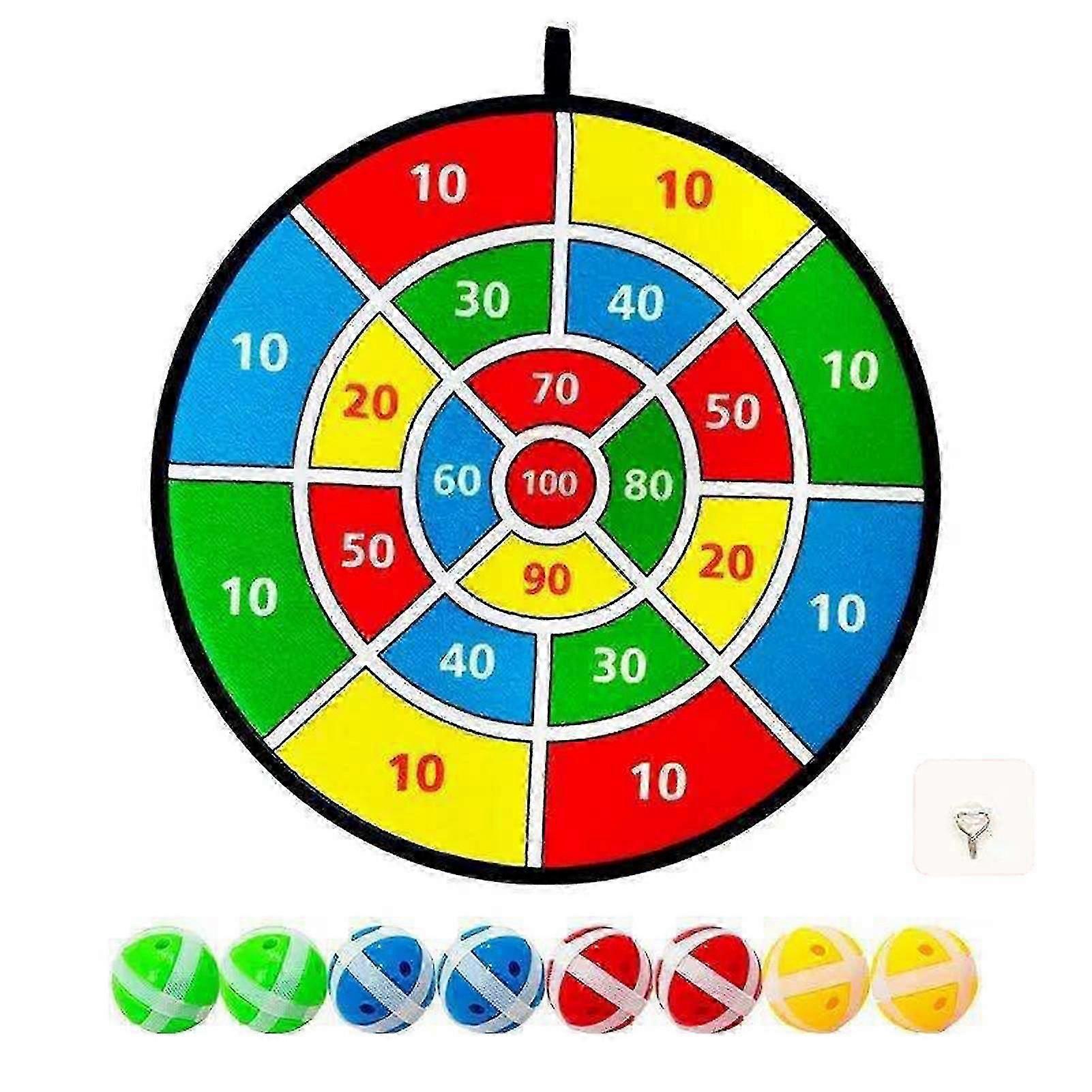 1 Set Gooey Ball Dart Board Sticky Balls Colorful Animal Print Great Stickiness Wall-mounted Kids Decompression Throwing Target Ball Toy With Sticky H