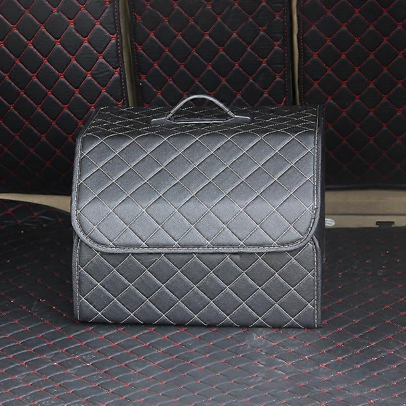 Car Trunk Foldable Storage Box, Checkered Middle Size: 40 x 32 x 30cm