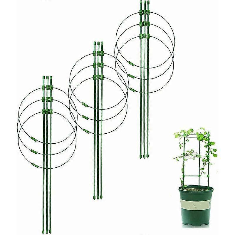 3 PCS Stable Tomato Cage, Plant Support Steel Ring for Plants 3 Adjustable Rings for Garden, Balcony, Climbing Plants, Flowers and Vegetables in Pots,