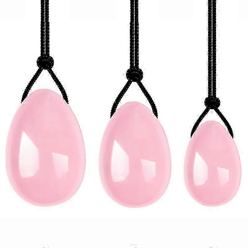 骨盤底運動のための天然翡翠卵ケーゲルウェイト - 3pcグリーンストーンマッスルトレーナー Set_CJE6