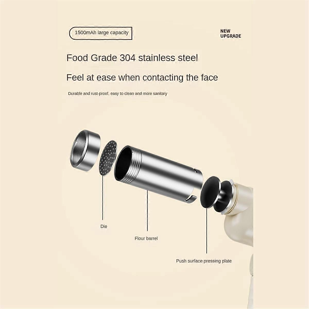 Cordless Handheld Automatic Noodle Maker USB Charging with 5 Mold Small Electric Pasta Machine Household