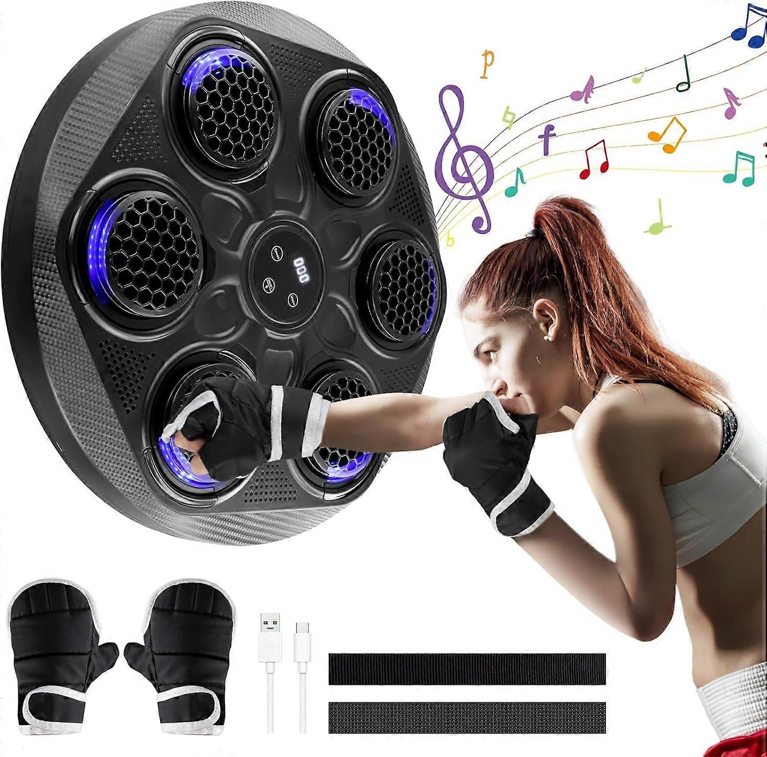Music Boxing Machine Smart Bluetooth Punching Machine Wall Mounted with Gloves