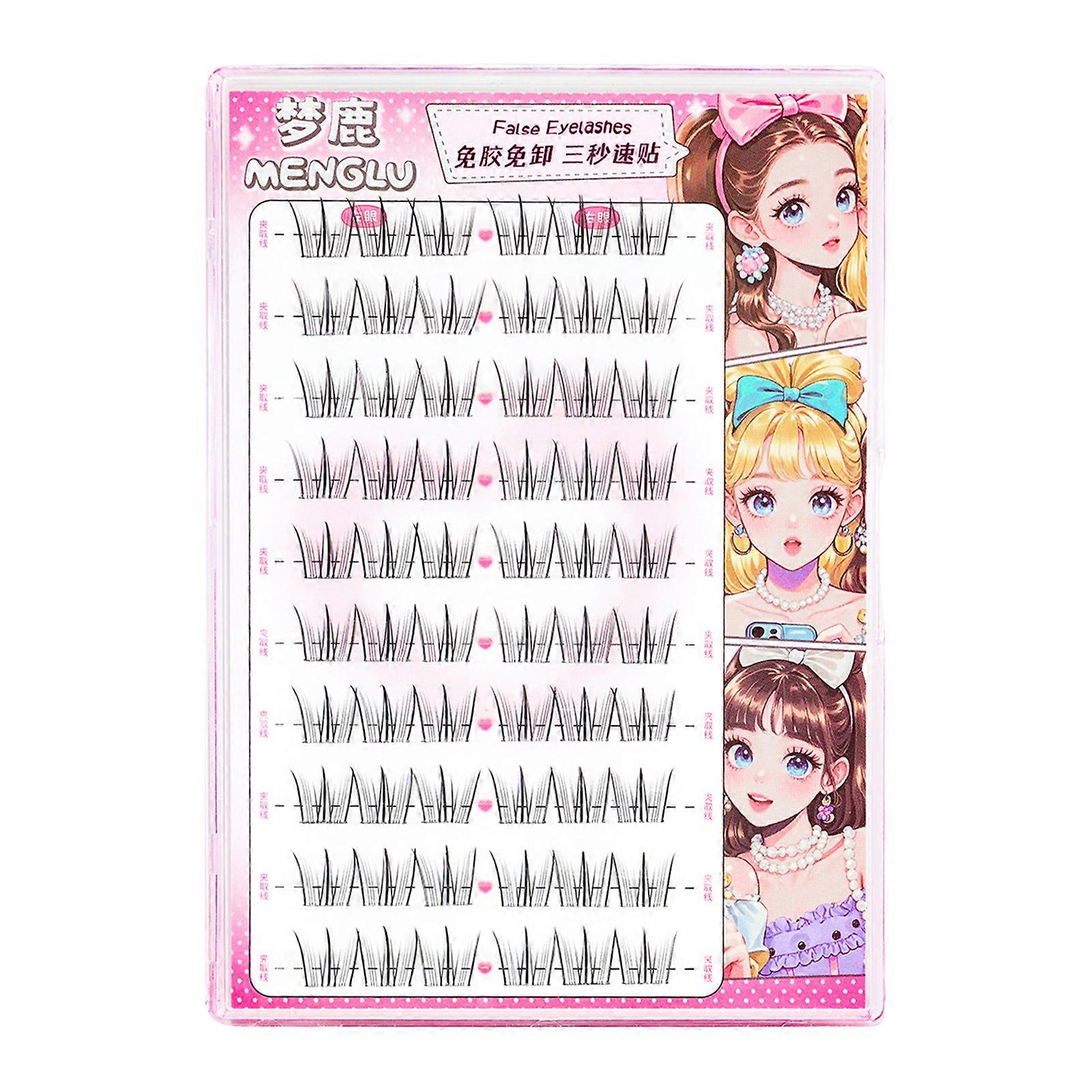 C Curl Pre 11-12mm Glued Lash Clusters Reusable Thin Band Eyelash Clusters