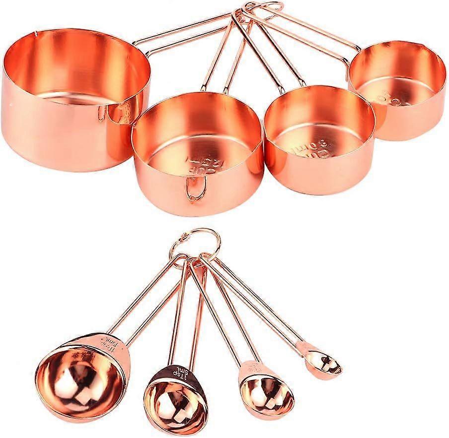 Measuring Spoon, with Detachable Storage Buckle Ushaped Handle Measuring Spoon Cup for Milk Tea Shops for Coffee Shops(Rose gold)