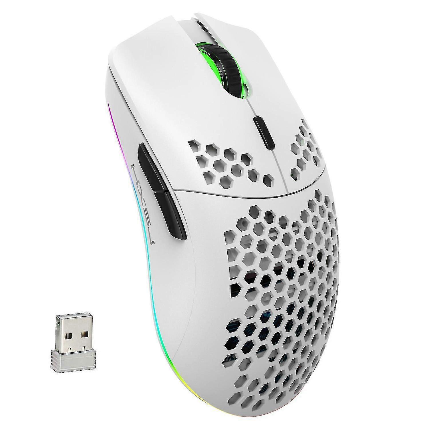 Wireless Gaming Mouse RGB Wireless Ambidextrous Gaming Mouse with Lightweight Honeycomb Shell