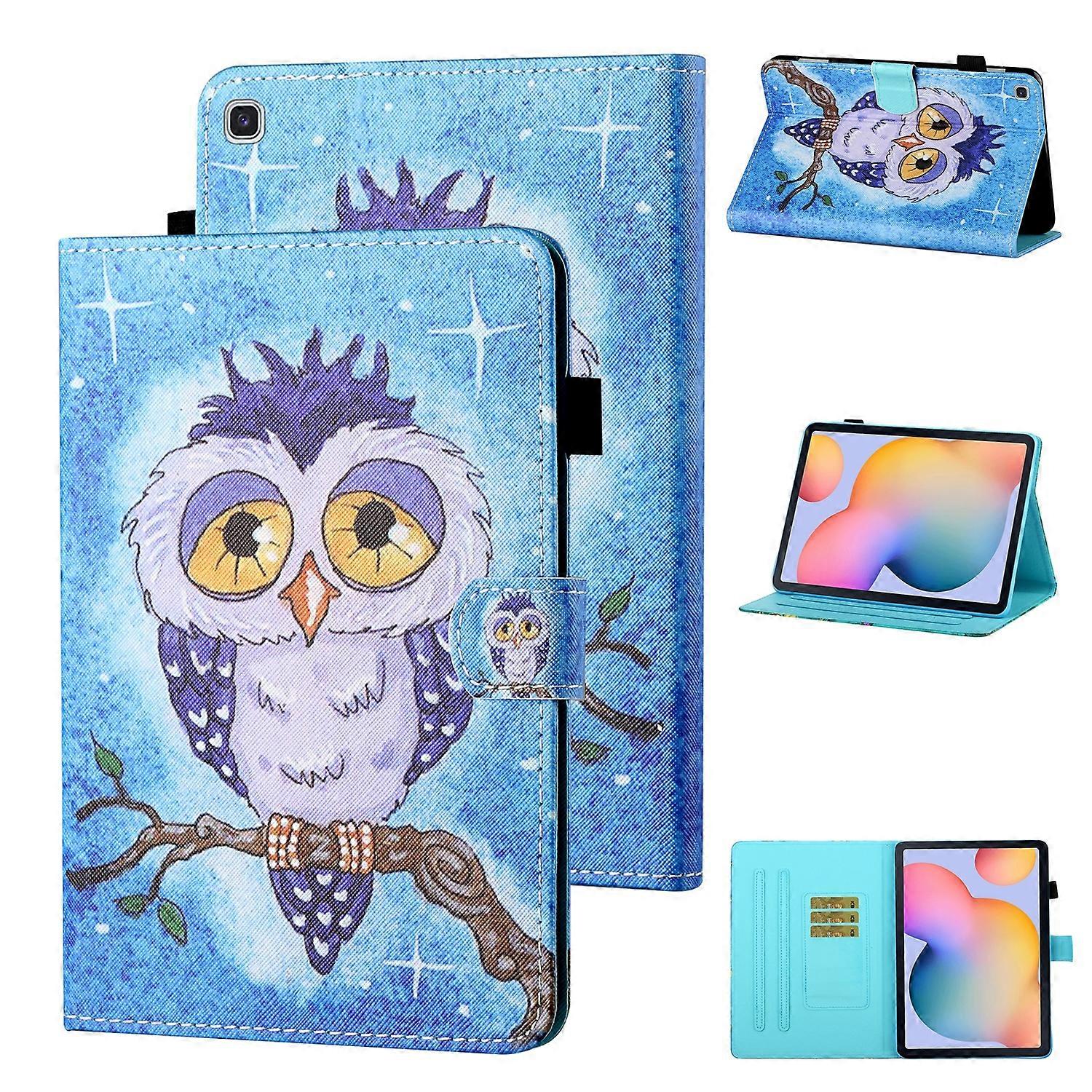 For Samsung Galaxy Tab S6 Lite P610/P615 Coloured Drawing Stitching Horizontal Flip Leather Case with Holder & Card Slot & Sleep / Wake-up Function