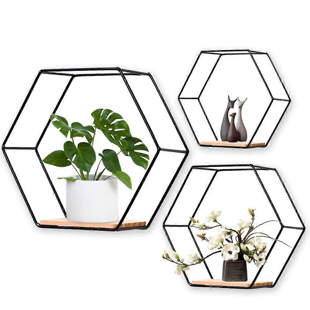 Honeycomb Rustic Geometric Wall Shelf