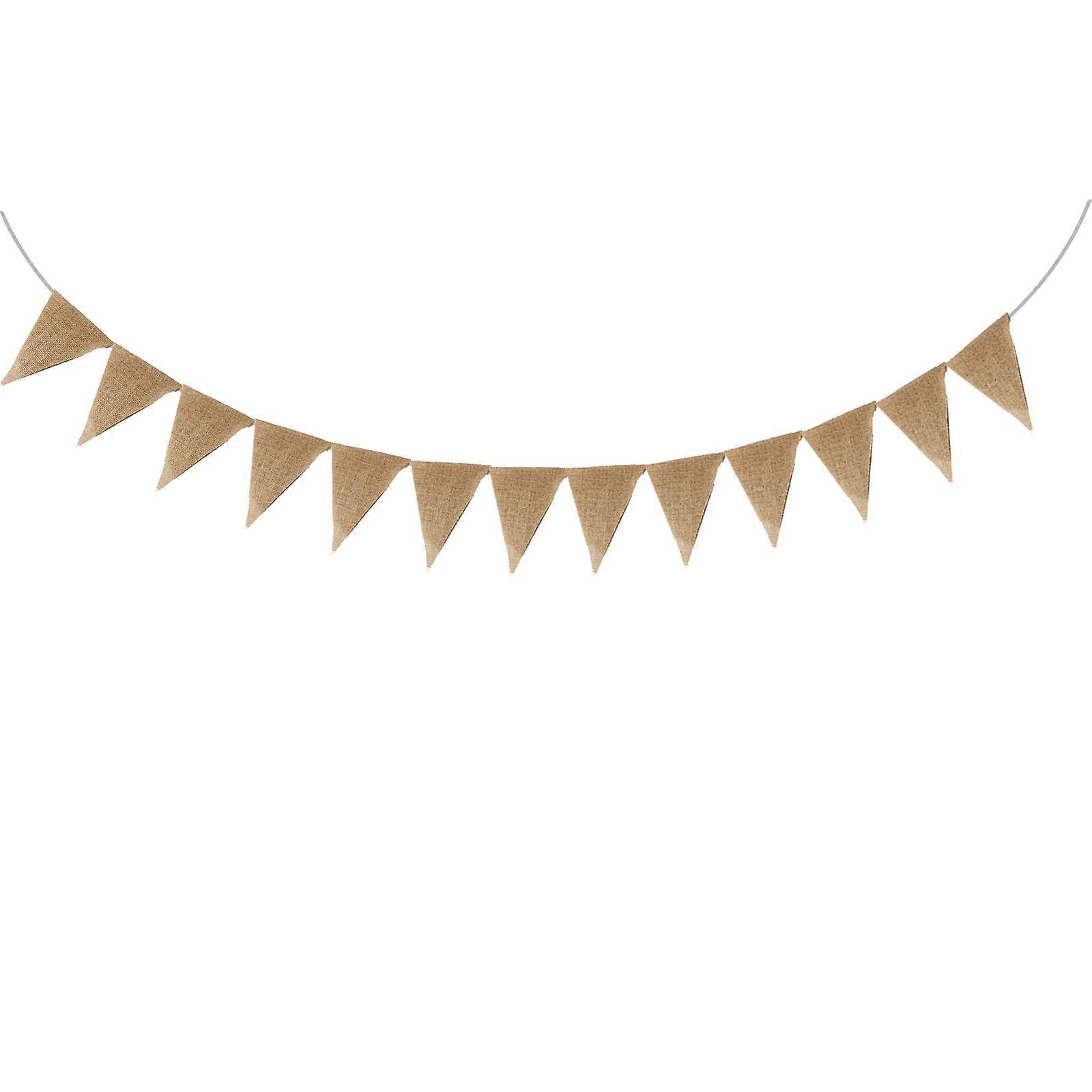 Vintage Linen Bunting Garlands Handmade Linen Pennant Banners Decorative Flags for Home and Event Styling