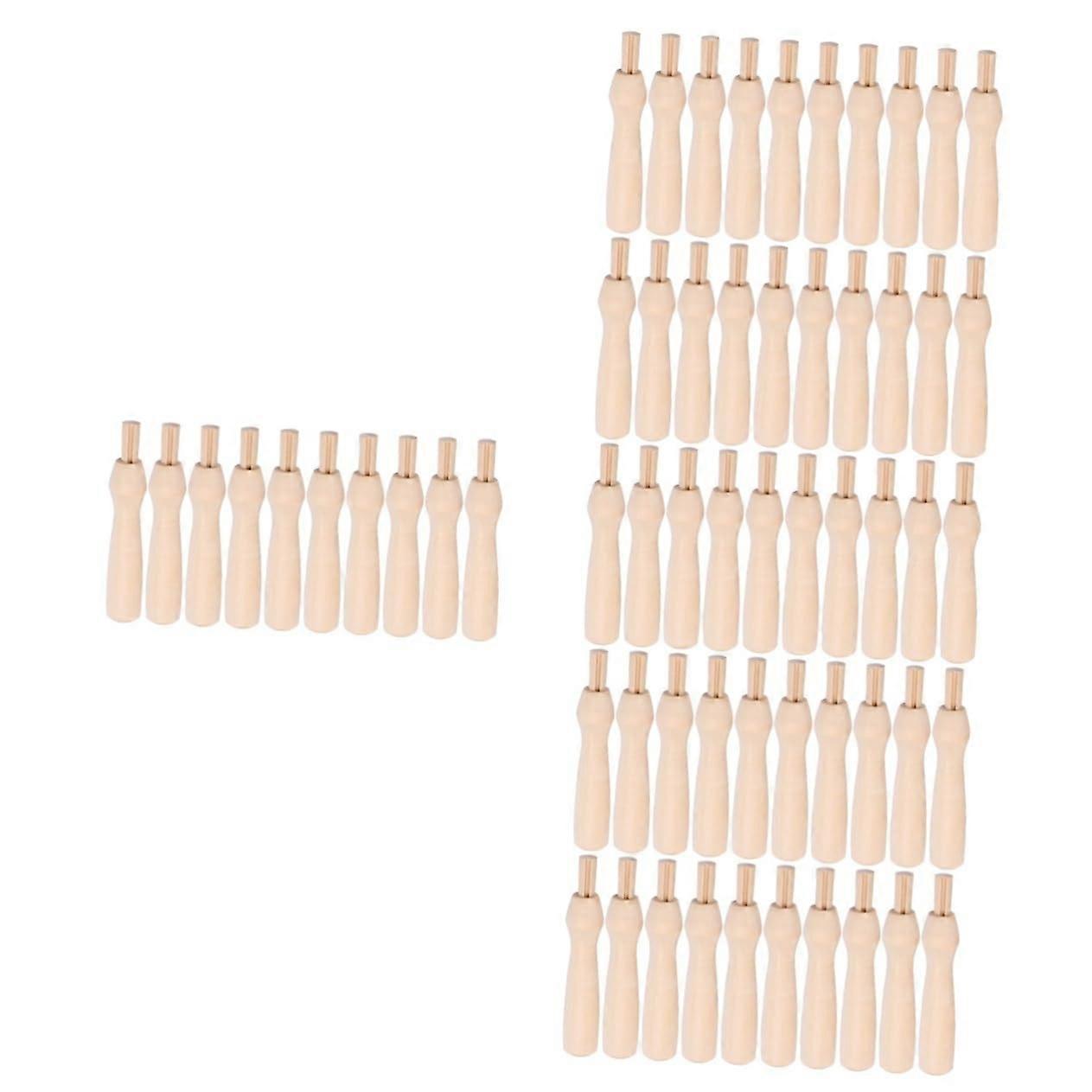 60 Pcs Wooden Handle Felting Tool Set, DIY Needle Grips for Felting Needles, Comfortable Grip for Arts and Crafts