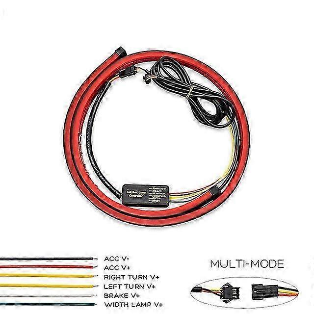100/90cm Car Styling 7 Color Rear Additional Stop Led Lights With Turn Signal Running Light Unverisal Auto Brake Flexible Strips