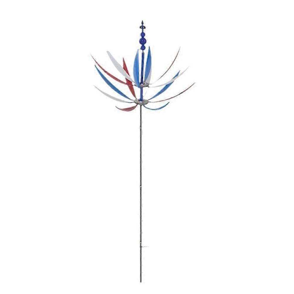 Windmill Spinner Metal Windmill Spinner Rotatable Outdoor Windmill Decoration Double Windmill Rotating Wooden Stakes Ref: 5372
