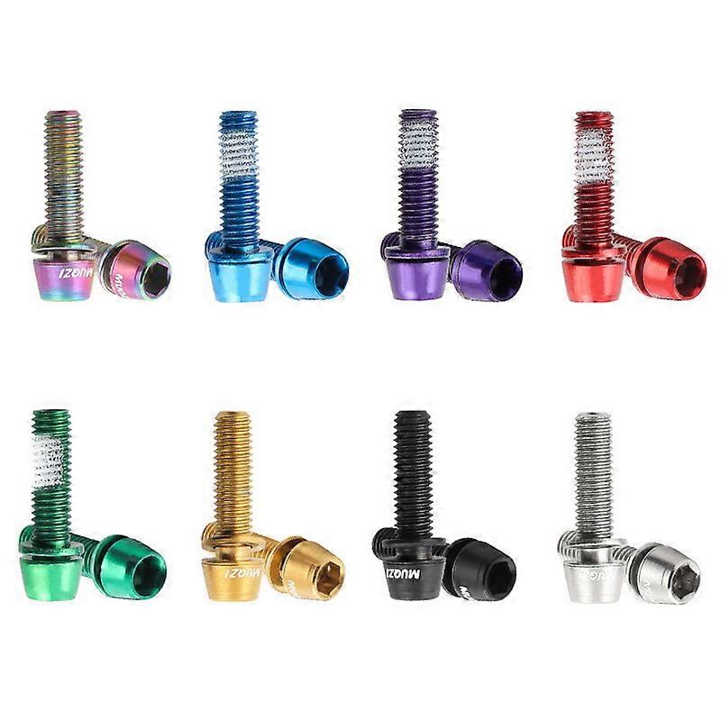 6Pcs Mountain Bike Handle Screws M5x17mm Bike Stem Bolts For Road Bicycle Handlebar Titanium Plated Colored Screws