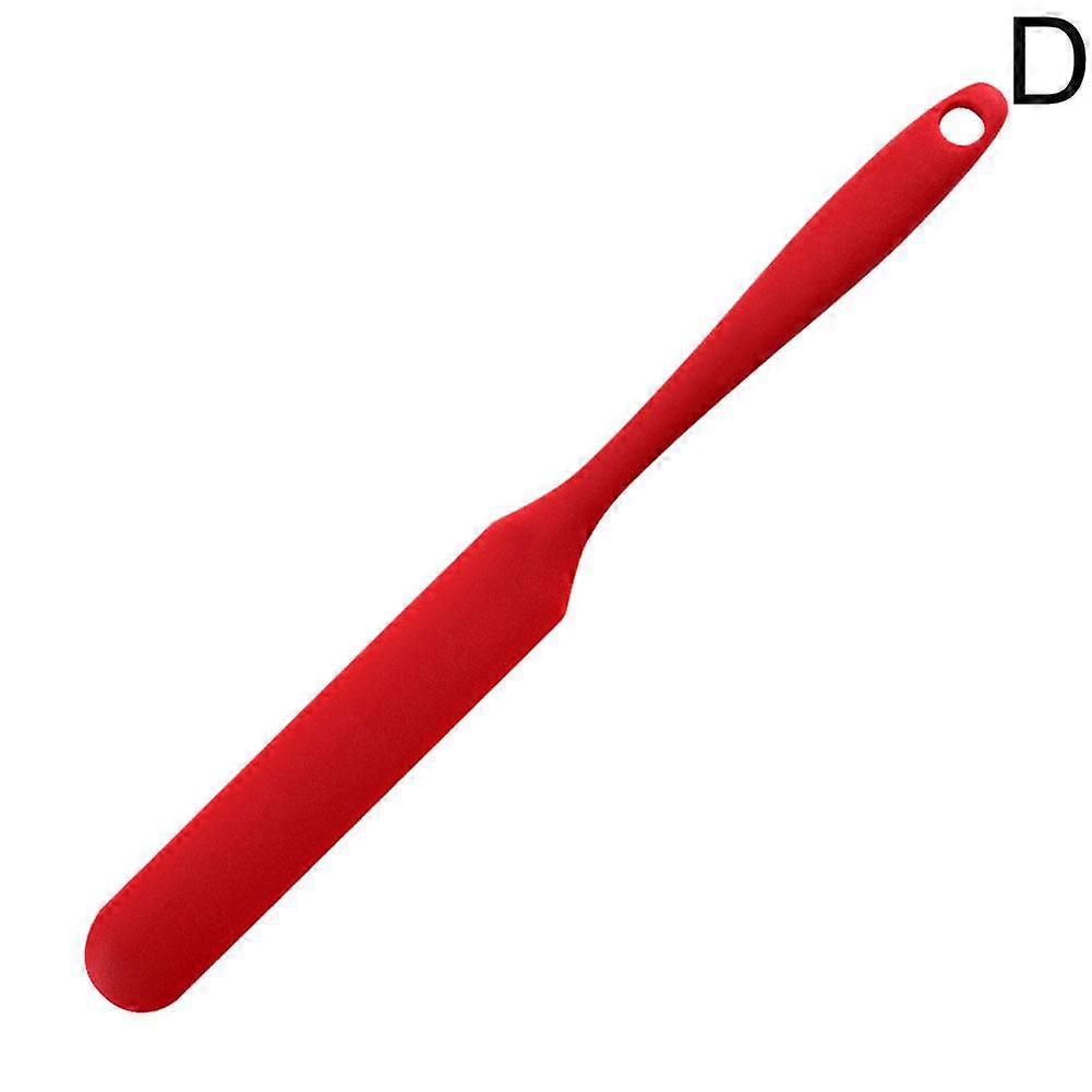 Red (D)$Silicone integrated long spatula cake butter mixing spatula baking tools silicone scraper