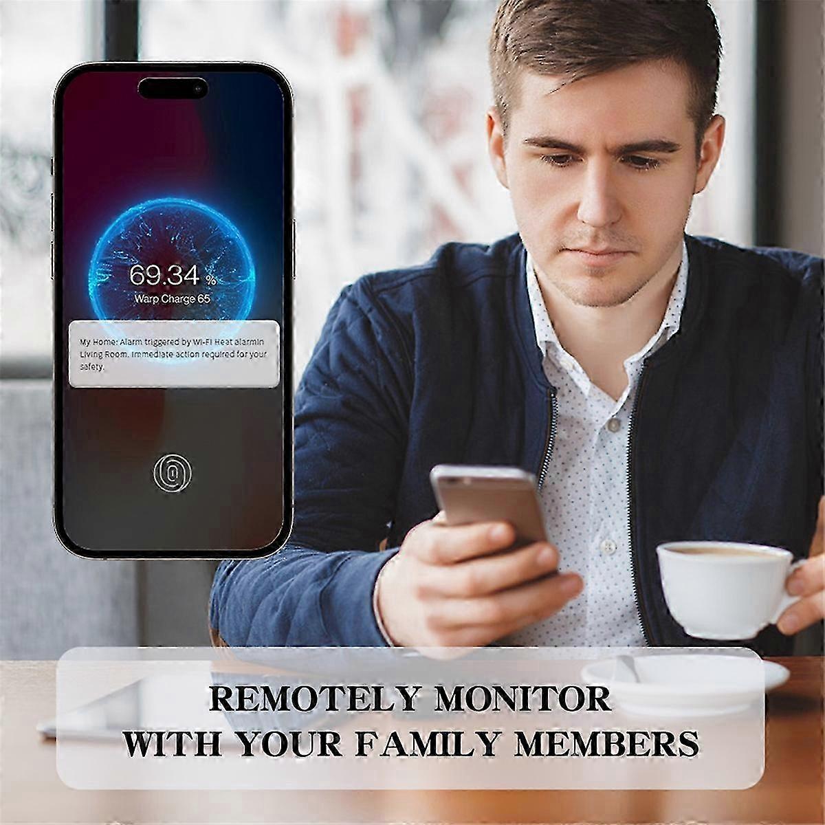 Wi-Fi Smart Heat Detector with Tuya App Control, WiFi Heat Alarm with Sealed 10-Year Li-Battery, BS