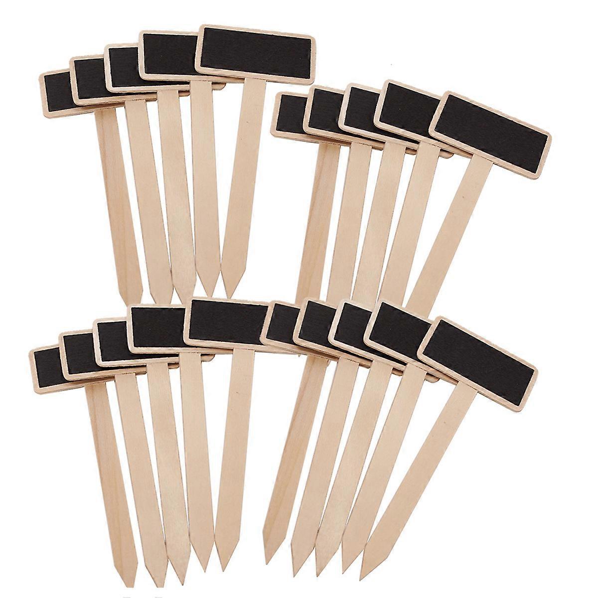 20 Pcs Mini Wooden Blackboard Tags for Garden, Home Decor, DIY Projects, Table Numbers, and Event Signage